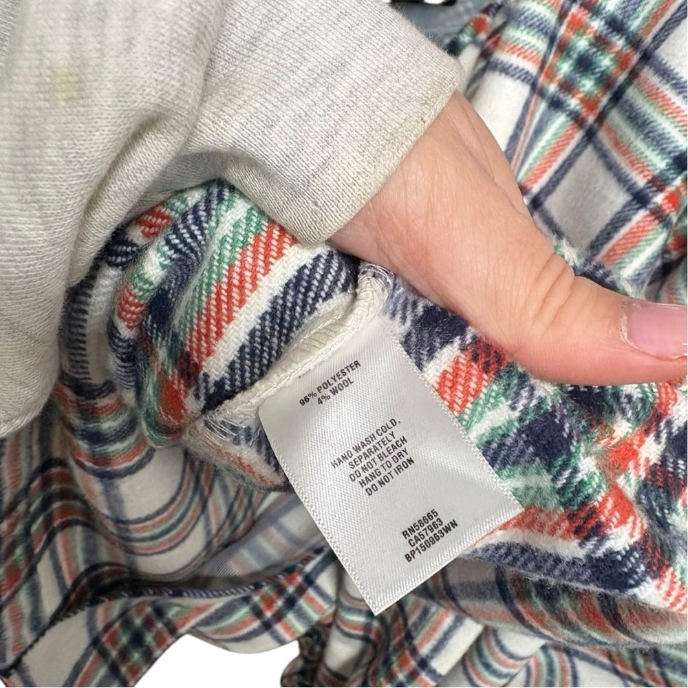 BP Nordstrom Ivory Blue Plaid Wool Blend Shacket Shirt Top Jacket I Size:2X - Picture 7 of 7